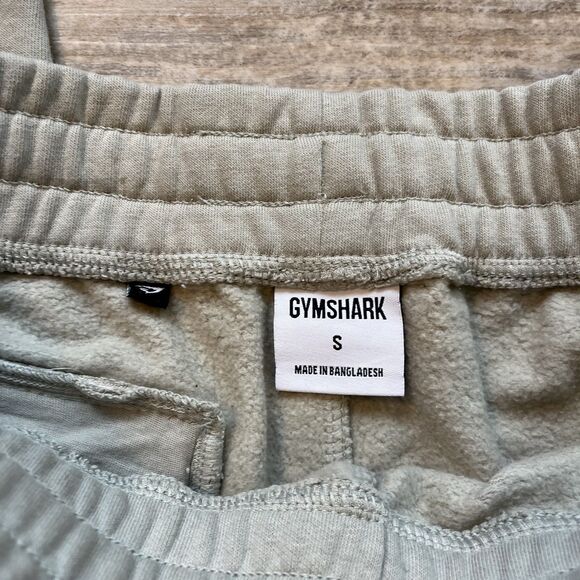 Gymshark CREST Joggers Men’s Small Beige with Logo Slim Fit White Athletic Gym - Picture 3 of 10